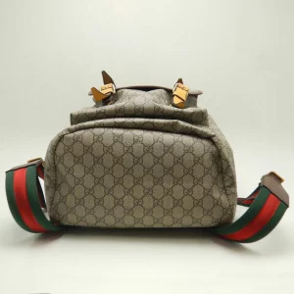 Gucci Backpack Rucksack GG Beige Soft Daypack Supreme Canvas - Picture 5 of 9